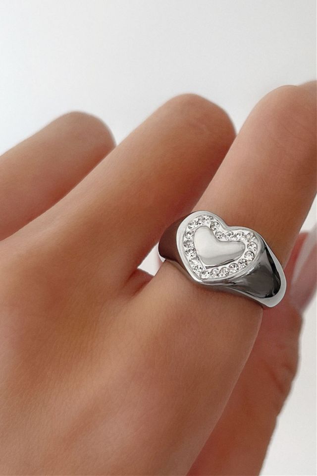 Five Fourty Nine LOML Heart Signet Ring #1