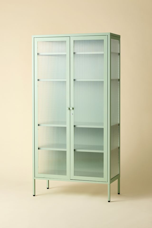 Mustard Made The Collector Fluted Glass Paned Storage Cabinet #3