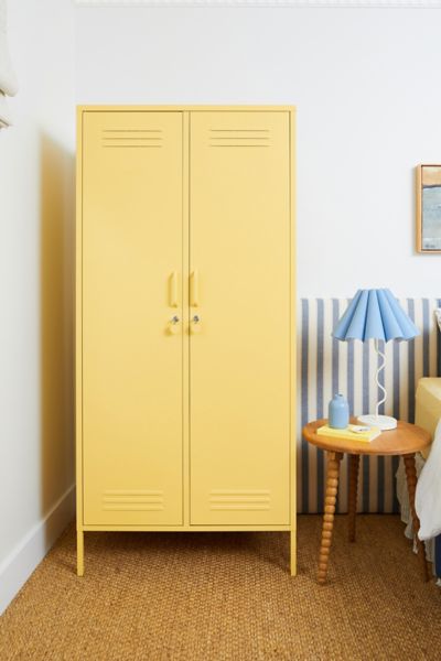 MUSTARD MADE THE TWINNY LOCKER STORAGE CABINET IN LIGHT YELLOW AT URBAN OUTFITTERS 