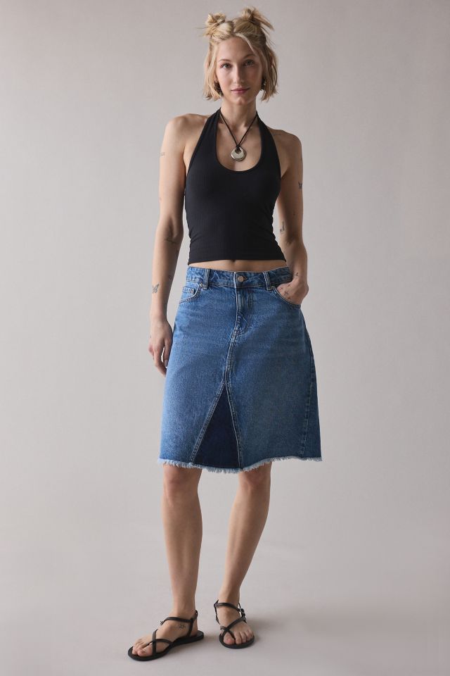 BDG Knee-Length Denim Midi Skirt