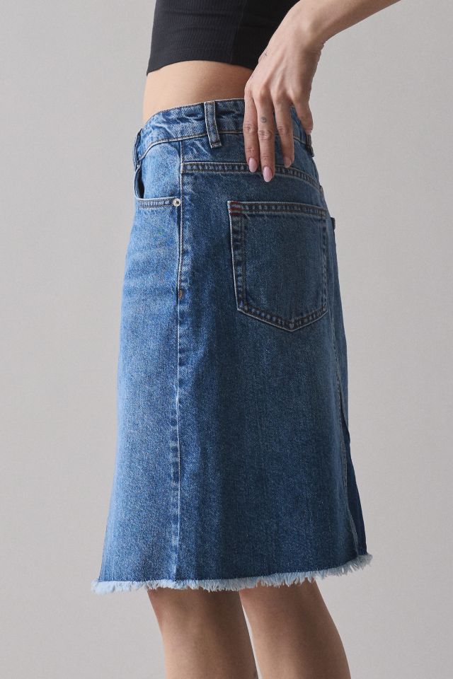 BDG Knee-Length Denim Midi Skirt
