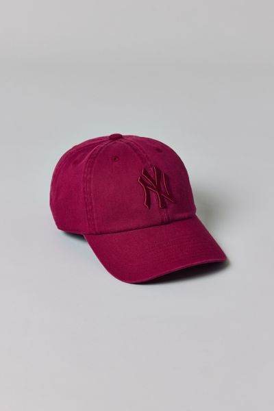Mitchell & Ness Mlb New York Yankees Tonal Logo Dad Hat In Maroon, Men's At Urban Outfitters In Burgundy