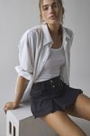 Kimchi Blue Cameron Low-Rise Pleated Denim Micro Skort
