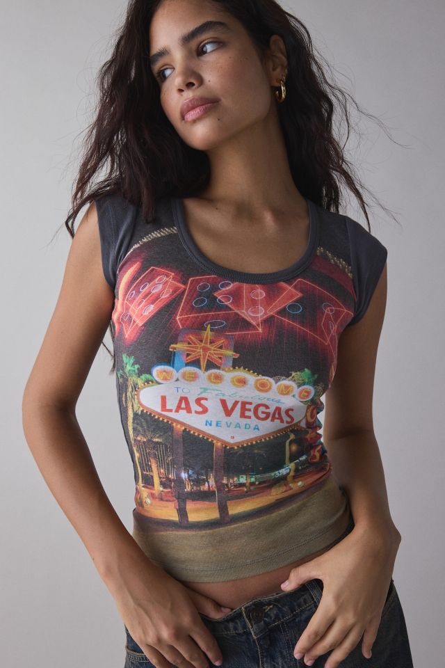 Las Vegas Photoreal Graphic Scoop Neck Baby Tee #1