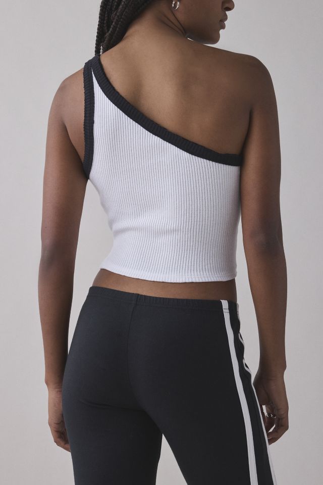 UO Penny Ribbed Knit One-Shoulder Crop Top #1