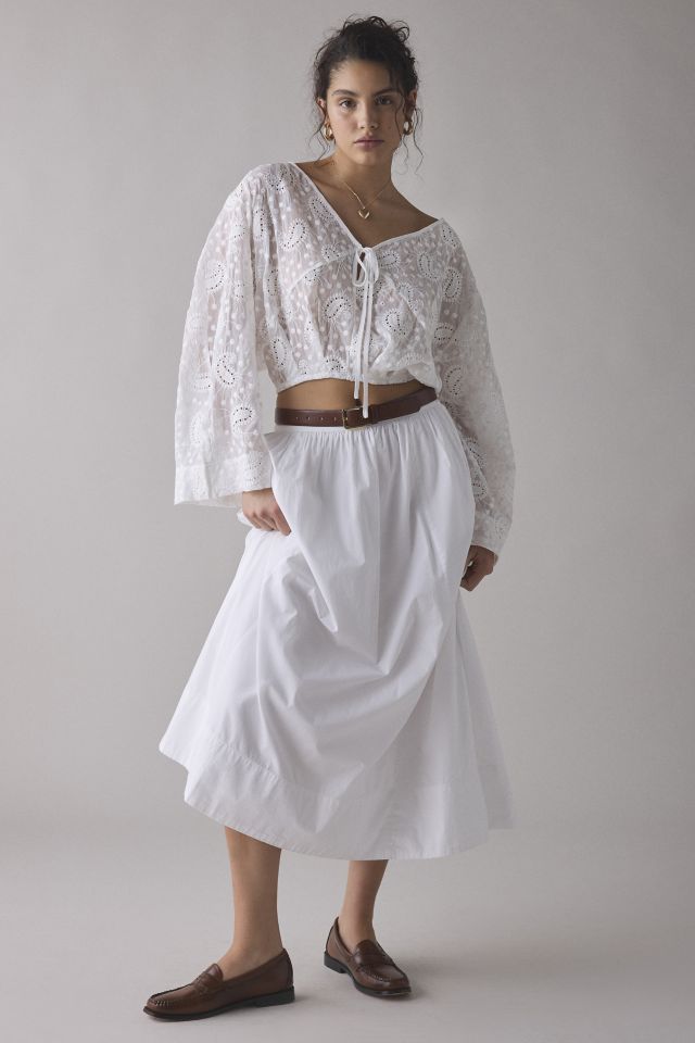 Kimchi Blue Tanner Eyelet Lace Cropped Prairie Blouse #2