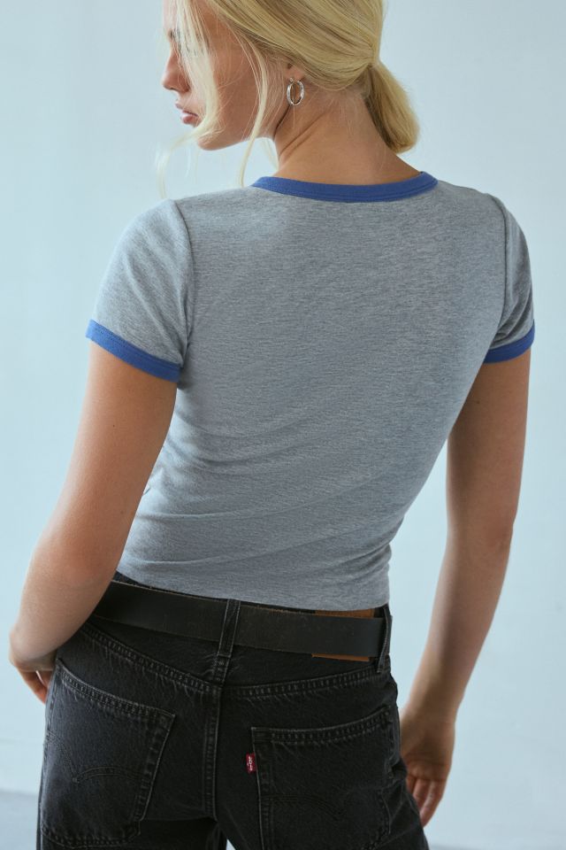 Palermo 88 Applique Graphic Notched Ringer Baby Tee #1