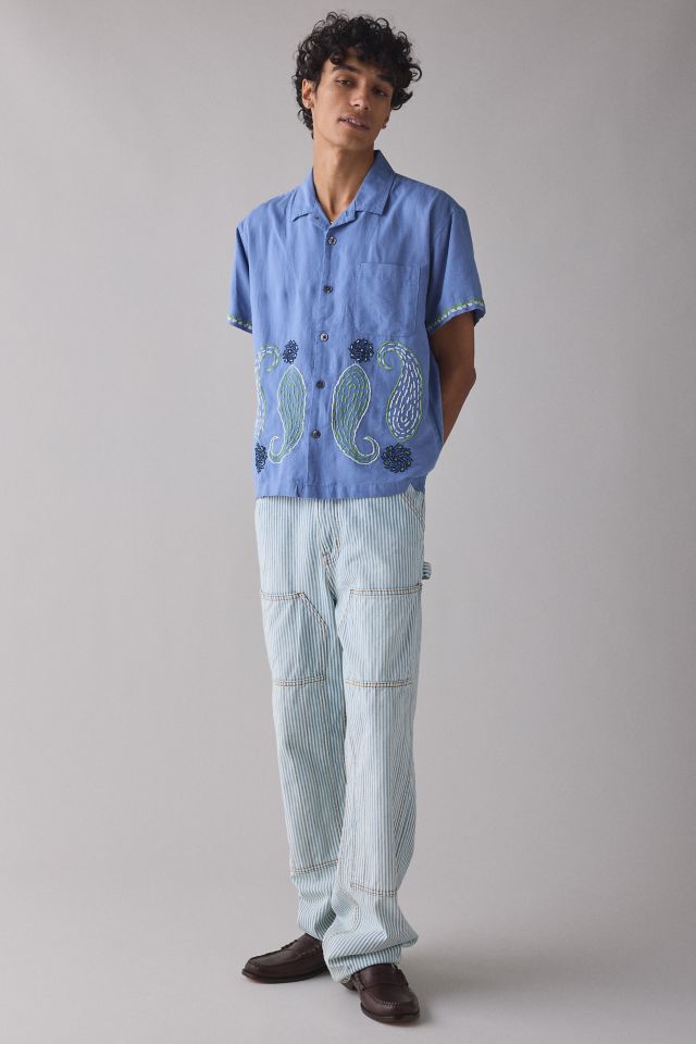 BDG Hickory Stripe Baggy Skate Fit Double Knee Utility Jean