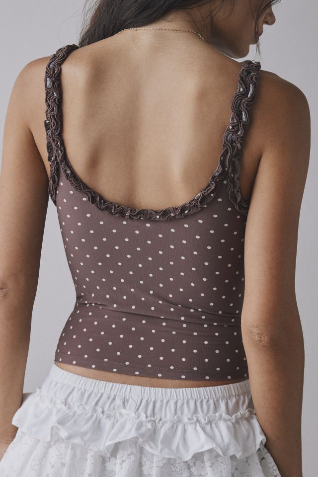 Out From Under Cammy Ruffle Trim Mesh Tank Top