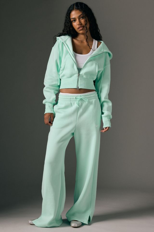 Nike Sportswear Phoenix Fleece Cropped Full-Zip Hoodie Sweatshirt #1