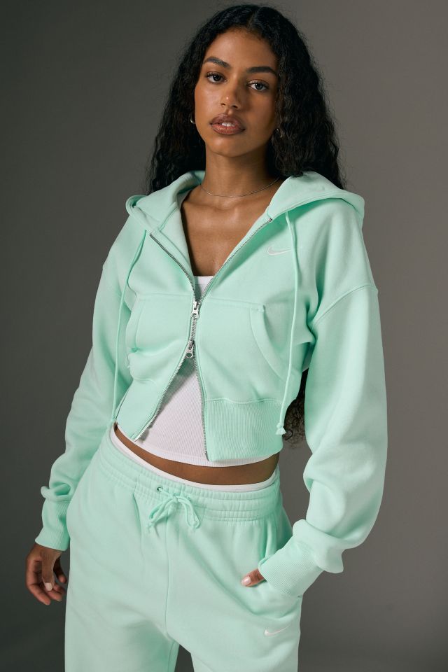 Nike Sportswear Phoenix Fleece Cropped Full-Zip Hoodie Sweatshirt #3