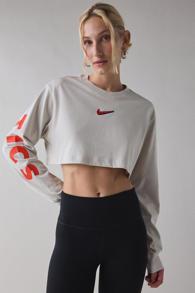 Nike Sportswear Graphic Oversized Long Sleeve Cropped Tee #1