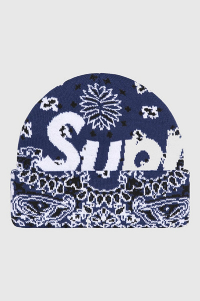 Supreme Bandana Big Logo Beanie | Urban Outfitters
