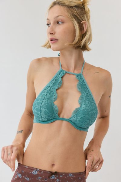 Out From Under Almost Midnight Lace Halter Underwire Bra