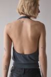 BDG Savannah Wrap-Front Cupro Halter Top