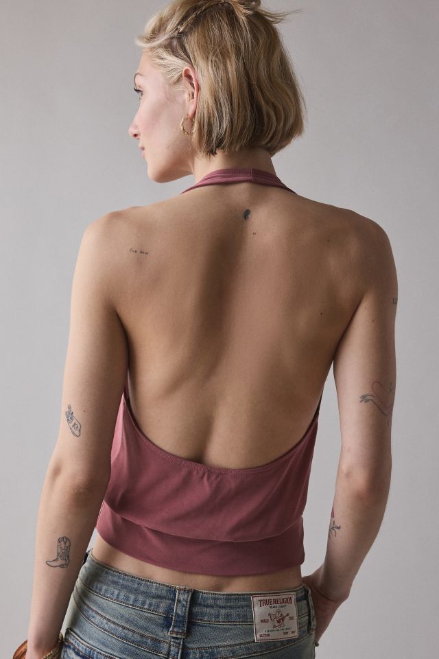 BDG Savannah Wrap-Front Cupro Halter Top #2