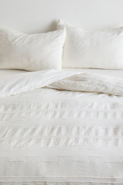 Urban Outfitters Sophia Raw Edge Duvet Set In White At  In White