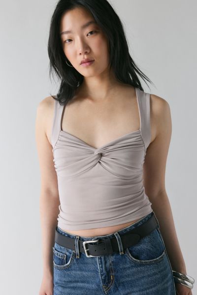 UO Suri Twist-Front Cropped Tank Top