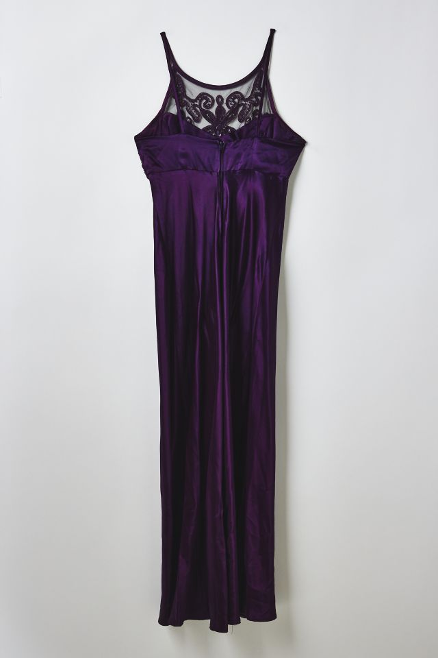 Vintage High-Neck Beaded Prom Dress #1