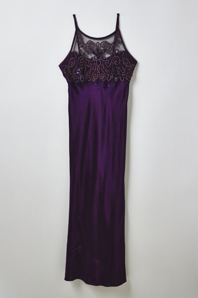 Vintage High-Neck Beaded Prom Dress