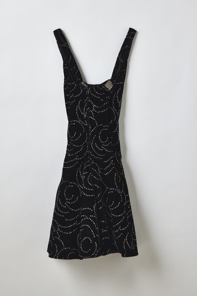 Vintage Embellished Velvet Mini Prom Dress #1