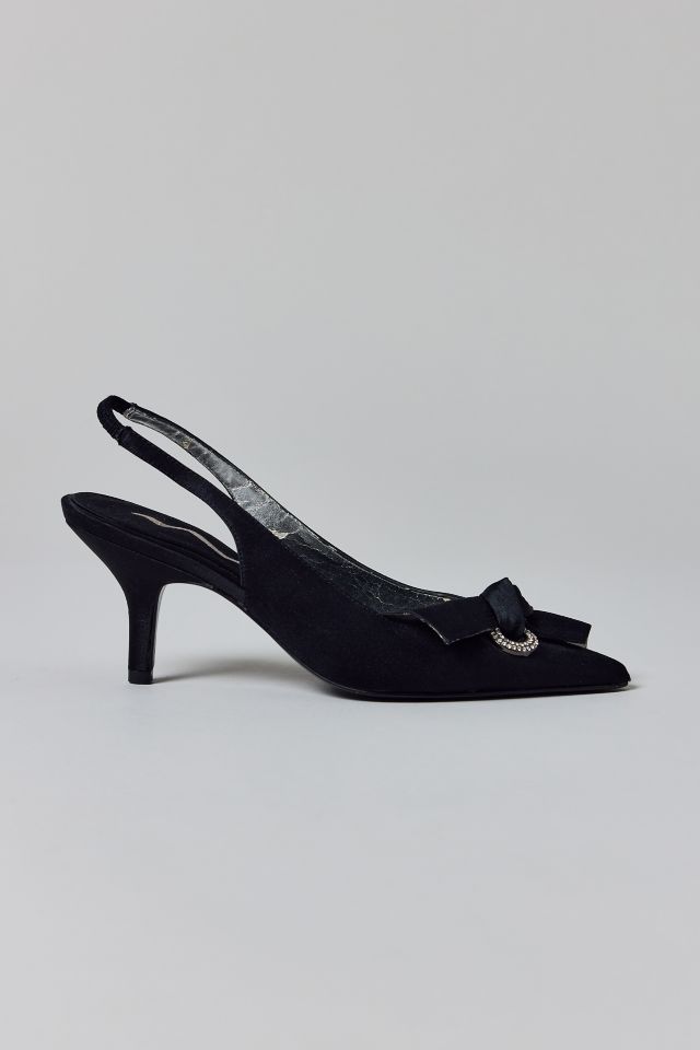 Vintage Sling Back Kitten Heel Size 6 Prom Shoe #1