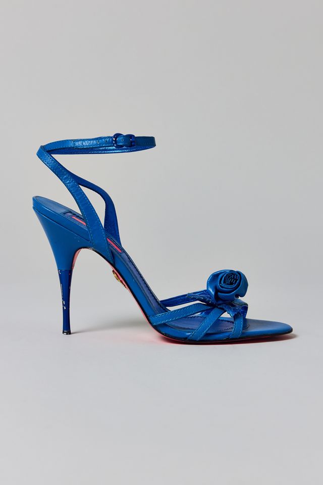 Vintage Betsey Johnson Rosette Strappy Stiletto Heel Size 9 Prom Shoe