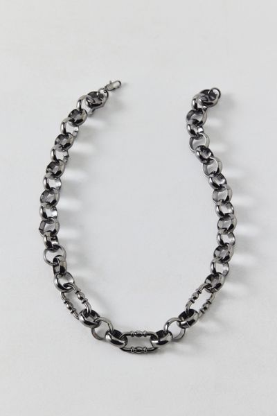 Urban Outfitters Chunky Linked Chain Necklace In Black, Men's At  In Metallic
