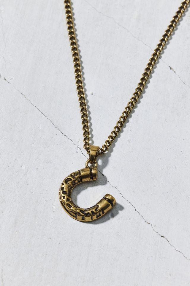 Horseshoe Pendant Stainless Steel Necklace #1