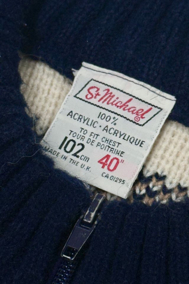 Vintage 1960’s St. Michael England Fair Isle Zip Cardigan Sweater #1