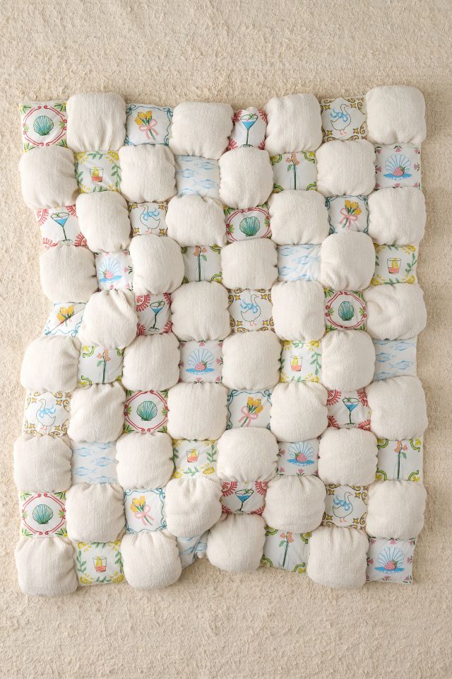 Printed Marshmallow Cloud Fleece Throw Blanket #1