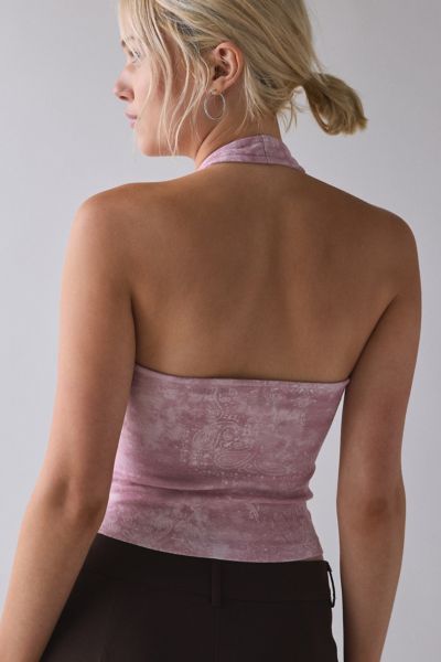 Brooklyn NYC Graphic Washed Knit Halter Top