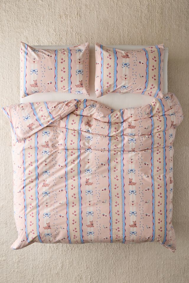 Molly Floral Striped Patterned Duvet Cover Set #1
