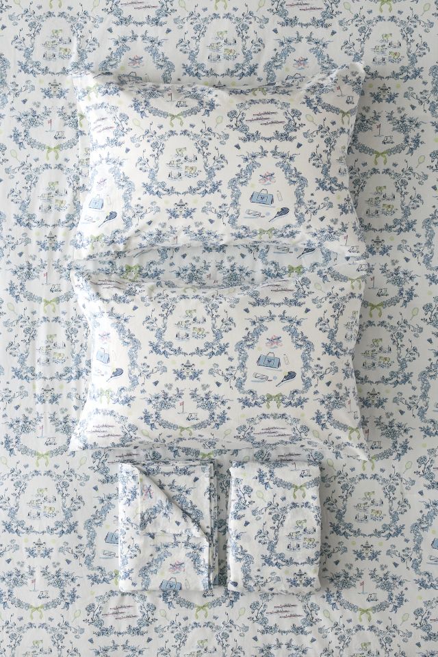 Preppy Toile Patterned Core Sheet Set