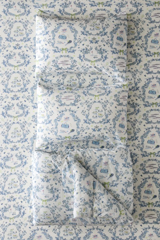 Preppy Toile Patterned Comforter Set #3