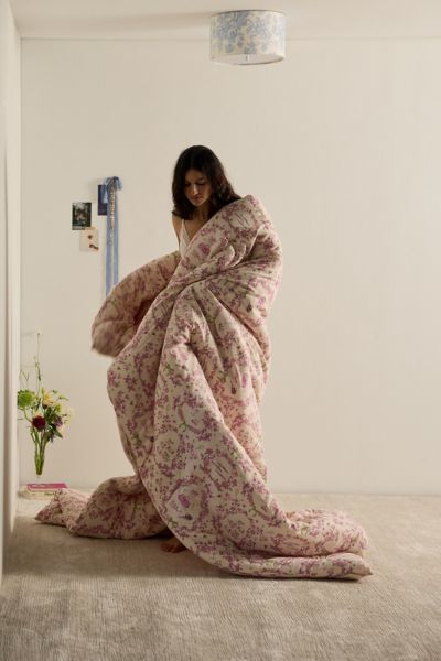 Urban Outfitters Preppy Toile Patterned Comforter Set In Pink At