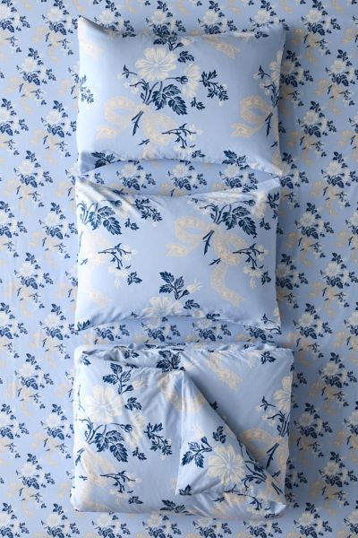 Juliette Floral Bow Toile Duvet Cover Set