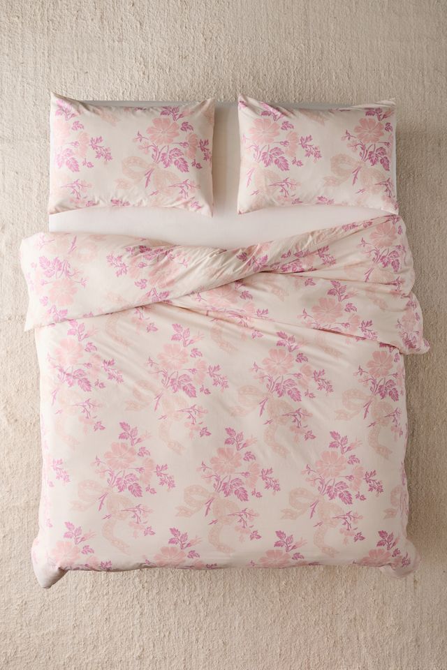 Juliette Floral Bow Toile Duvet Cover Set #1