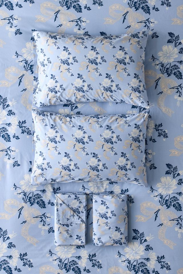 Juliette Floral Bow Toile Patterned Sheet Set #2
