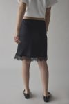Kimchi Blue Addy Lace Trim Satin Slip Midi Skirt