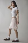 Kimchi Blue Addy Lace Trim Satin Slip Midi Skirt