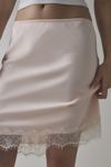 Kimchi Blue Addy Lace Trim Satin Slip Midi Skirt