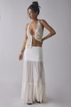 Kimchi Blue Gianna Yoked Semi-Sheer Lace Pleated Maxi Skirt