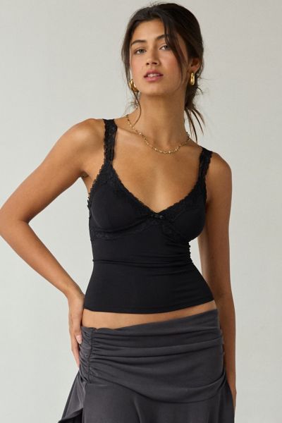 Out From Under Lace Trim Soft Touch Cropped Cami
