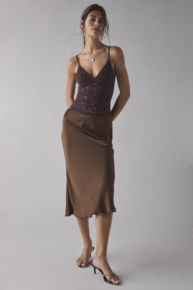 Out From Under Je T'aime Semi-Sheer Flocked Mesh Cropped Cami