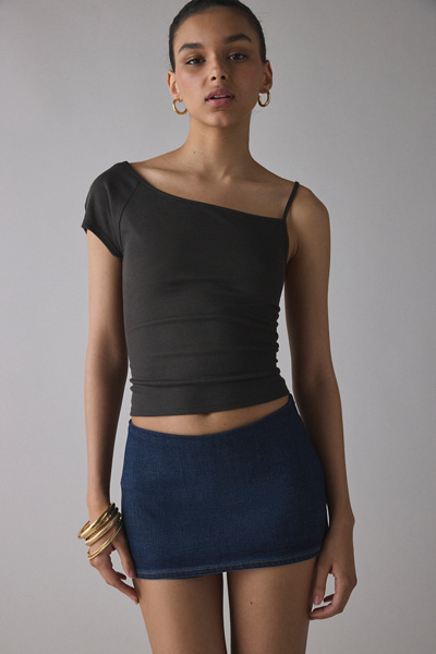 Silence + Noise Piper Denim Micro Skort