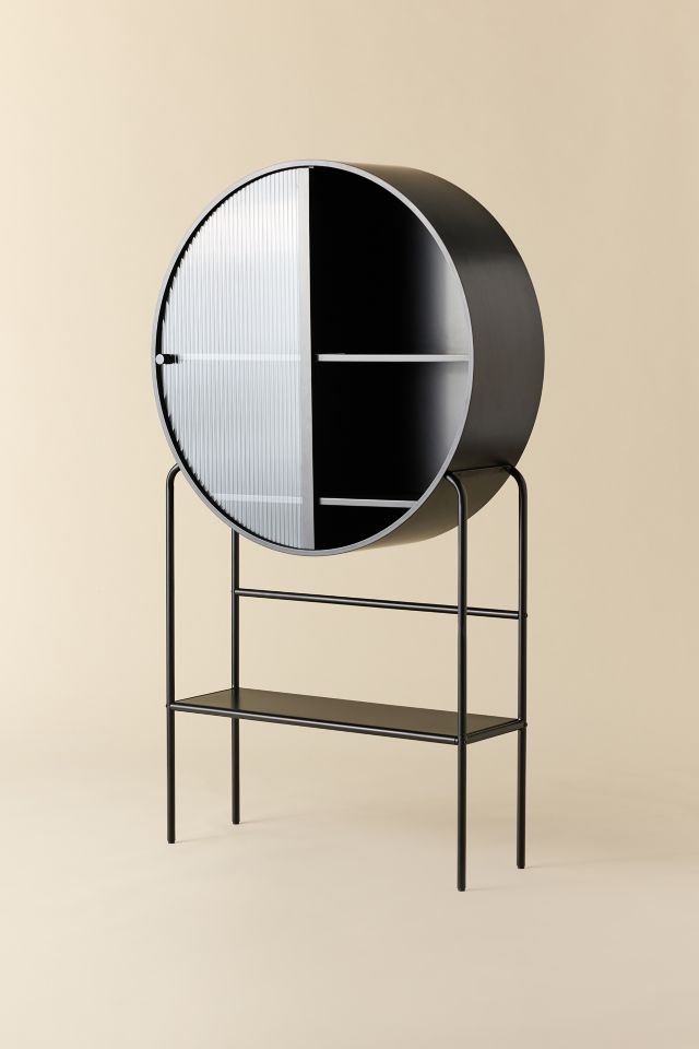 Lucie Reeded Glass Door Storage Cabinet #1