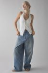 UO Sari Seamed Linen-Blend Halter Vest Top