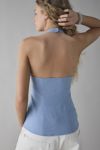 UO Sari Seamed Linen-Blend Halter Vest Top