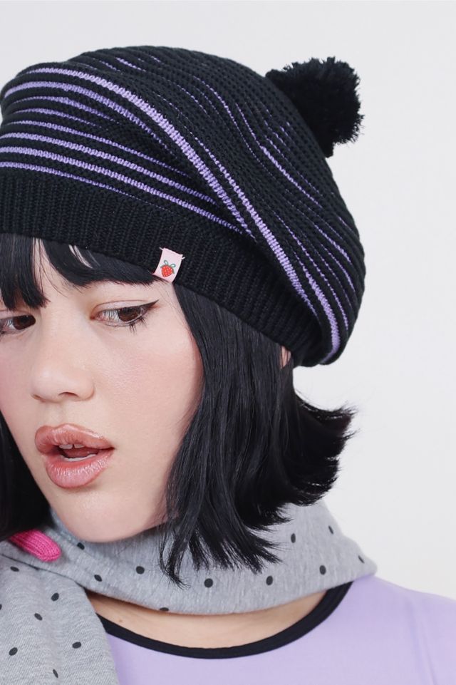 Strawberry Western Knit Beret Beanie